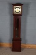 20th century Metamec long case clock, with a silvered dial with Roman numerals, 152cm high