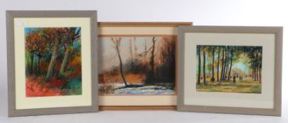 Leonard H. Pinder (Contemporary) Nine assorted landscapes, signed, watercolour and gouache,