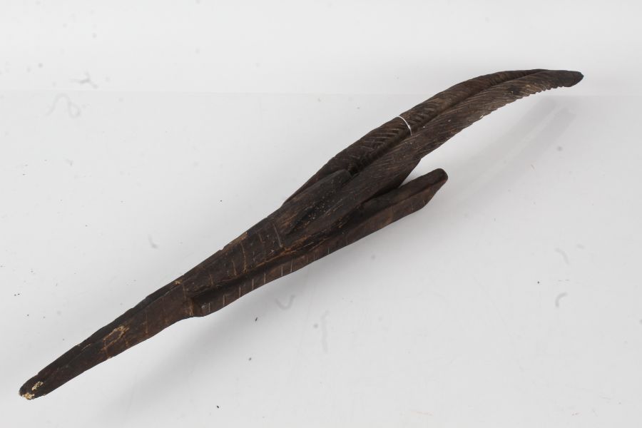 20th century wooden mask in the form of an Antelope, 70cm long