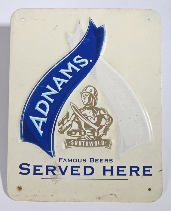 ‘Adnams Southwold Famous Beers Sold Here’ aluminium pub sign, 27cm x 34cm
