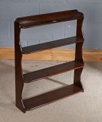 Set of Victorian style mahogany wall shelves, 78cm tall, 67cm wide
