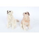 Two Winstanley pottery seated dogs, each with glass eyes, size 3, 19cm high (2)