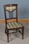 Edwardian upholstered chair with an upholstered back and seat, 82cm high