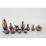 Collection of small Venetian glass items, to include bottles, ewers, vase and cover etc., (qty)