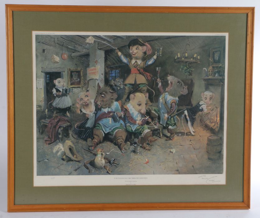 After Terence Cuneo (1907-1996) D'Artagnan & the Three Mouseketeers, pencil signed limited edition