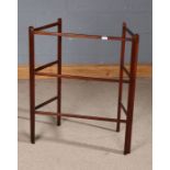 Victorian mahogany folding clothes airer/towel rail, 88cm tall