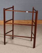 Victorian mahogany folding clothes airer/towel rail, 88cm tall