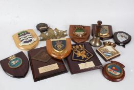 Collection of Maritime related plaques and a brass wall pipe holder in the form of a ship (qty)