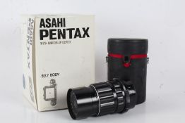 Asahi Pentax 6x7 body with mirror-up device, serial number 4009669, housed in original box, together