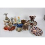 Collection of various ceramics, treen items etc., (1 box)