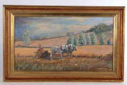 Charlotte Mary Laurie (1928-2020) Harvest Scene, Stoke-By-Nayland, signed (lower-right), acrylic