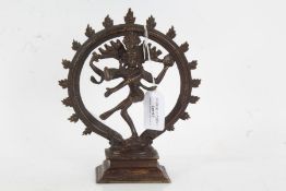 Indian bronze Shiva Nataraja figure, 18.5cm high, 16cm wide