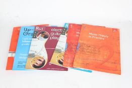 6x guitar, piano, and music theory educational books. To include RGT & ABRSM books
