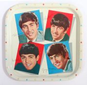 1964 Beatles Worcester Ware metal tray, 33.5 x 33.5cm.