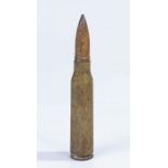 Rare Second World War British 15 mm BESA Machine Gun shell case and projectile, marked to the