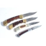 Buck 110 folding knife, blade 9.5 cm, together with a Buck 112 folding knife, blade 7.5 cm, a