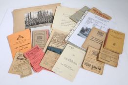 Second World War ephemera including, Personal Protection Against Gas, Ration Books, Clothing