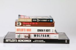 Selection of military related books , 'Hitlers Henchmen', 'Hitlers War', 'Wolfram,the Boy Who Went