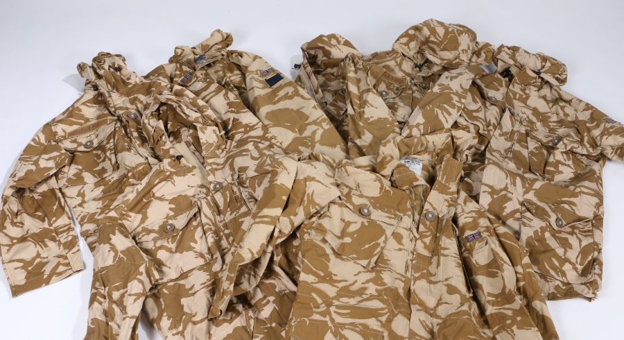Selection of contemporary British Desert camouflage jackets including 7 x Windproof smocks, Desert
