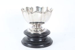 George V silver pedestal bowl, Birmingham 1916, maker A & J Zimmerman, the octagonal bowl raised