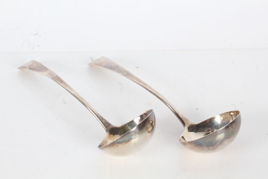 Pair of George III silver ladles, London 1799, maker William Eley & William Fearn, the old English