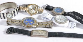 Six gentlemen's and ladies quartz wristwatches, to include Fossil, Red Herring, Gul, Osirock Polo,