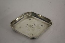 Elizabeth II silver dish, London 1964, maker BB, the central field engraved "Martell Co. 1715-1965",