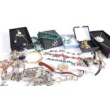 A collection of costume jewellery to include wristwatches, necklaces bracelets etc (Qty)