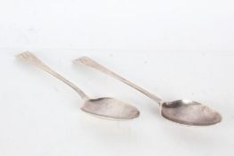 Two George III silver tablespoons, London 1796, maker Peter and Ann Bateman, the other London