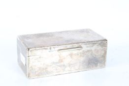 George V silver cigarette box, Birmingham 1925, maker William Neale Ltd. the lid engraved with a