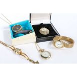 A selection of ladies wristwatches and watch pendants.