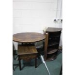 Furniture, to include a Victorian breakfast table, a George III table base, a converted stool and an