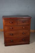 Victorian mahogany chest of two short and four long drawers, the drawers with turned wooden handles,