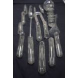 A collection of 19th and 20th century scientific glassware to include test tubes flasks beakers