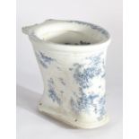 Victorian blue and white transfer decorated lavatory, title to the interior of the bowl THE