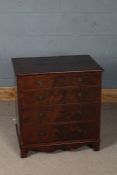 19th century mahogany side cupboard, dummy chest of drawers, the hinged door enclosing a shelved