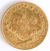 Turkish 100 Kurush gold coin