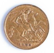 Edward VII Half Sovereign, 1908, St George and the Dragon