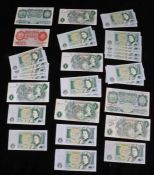 British bank notes including one pound and ten shilling note (qty)