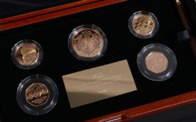 Royal Mint 2022 United Kingdom Gold Proof Commemorative Coin Set, to include capsulated £5, two x £2