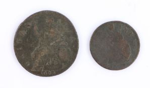 William & Mary, to include a Halfpenny and Farthing, both copper and 1694, (2)