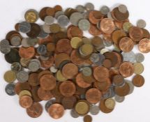 Collection of copper and other coinage, including some foreign (qty)