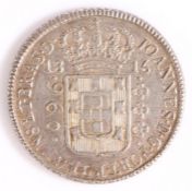 Brazil, silver 960 Reis, 1816B, Bania Mint, overstruck, probably on a Spanish colonial piece, issued