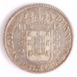 Brazil, silver 960 Reis, 1816B, Bania Mint, overstruck, probably on a Spanish colonial piece, issued