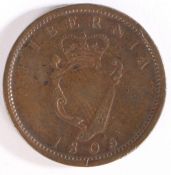 George III Hibernia penny, 1805