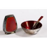 Anton Michelsen, Copenhagen, sterling silver condiment set consisting of salt, salt spoon and