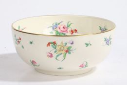 Clarice Cliff "Olde Bristol Porcelain" bowl, with polychrome foliate spray decoration, printed
