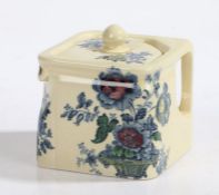 Clarice Cliff Royal Staffordshire Dinnerware "Charlotte" pattern cube teapot, with transfer