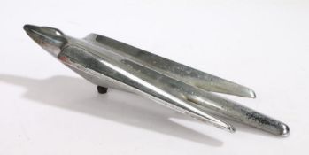 Vauxhall Velox Speedbird bonnet ornament, circa 1955-1957, 29.5cm long, 8cm wide