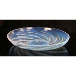 Rene Lalique Poisson pattern glass dish, raised signature to centre, 25.5cm diameter